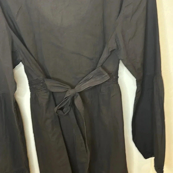 TOMMY BAHAMA SCOOP NECK DRESS WITH WASIT TIE CROCHET DETAIL ON WAIST AND SLEEVES - Picture 12 of 12